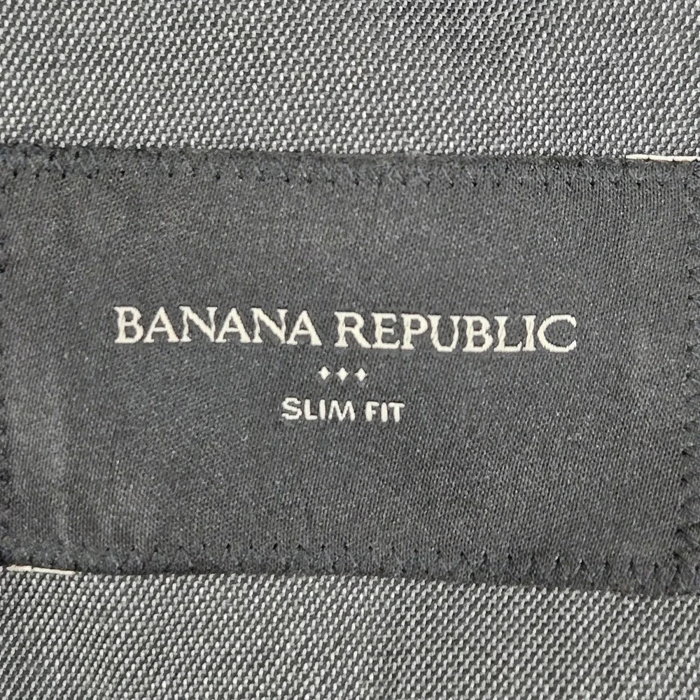 Banana Republic Men Blazer 40R Gray Clean Girl‎ Button Slim Long Sleeve NWT